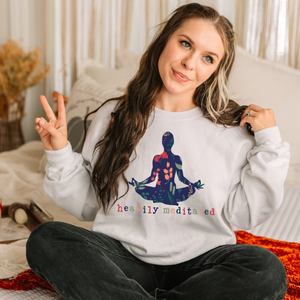 Comfy and cozy this sweatshirt is a symbol of calm and meditative peace, perfect for anyone who has been spending a lot of time meditating or on the yoga mat.